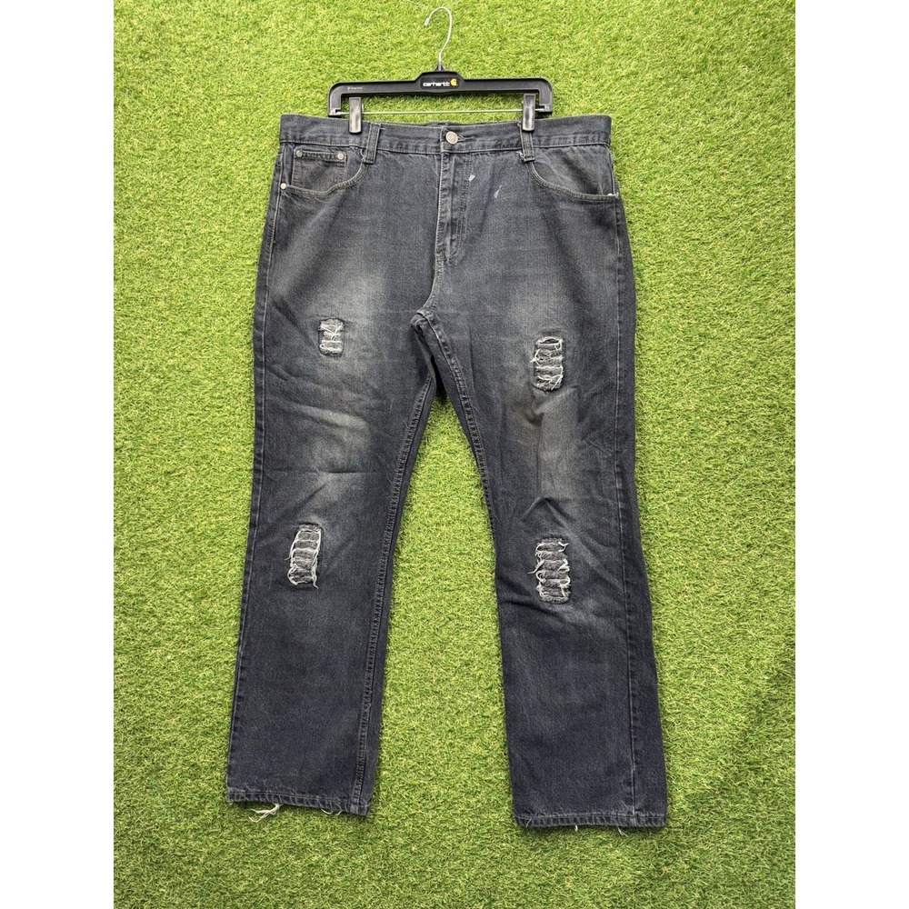Vintage Mecca Jeans Mens 40x32 Y2K Wide Leg Baggy Hip Hop Skater JNCO 90s Black